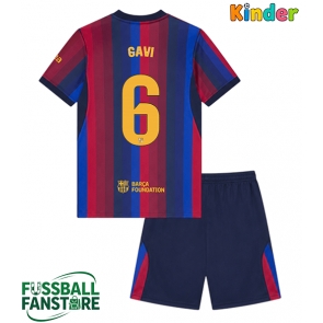 Barcelona Paez Gavi #6 Replik Heimtrikot Kinder 2026-27 Kurzarm (+ Kurze Hosen)